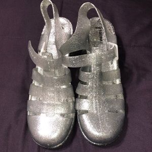 Silver Glitter Jellie Cage Sandals